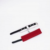 Бело-красные кожаные наручники - Crazy Handmade - купить с доставкой в Бердске