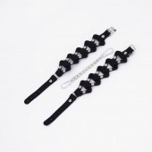 Черные кожаные наручники из звеньев - Crazy Handmade - купить с доставкой в Бердске