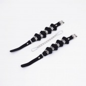 Черные кожаные оковы из звеньев - Crazy Handmade - купить с доставкой в Бердске