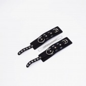 Черные кожаные наручники Sex - Crazy Handmade - купить с доставкой в Бердске