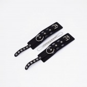 Черные кожаные наручники Sex - Crazy Handmade - купить с доставкой в Бердске