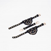 Черные оковы с золотистой фурнитурой - Crazy Handmade - купить с доставкой в Бердске