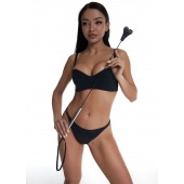 Стек с черным кожаным наконечником в виде сердца и металлической ручкой - 67 см. - Crazy Handmade - купить с доставкой в Бердске