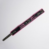 Черно-розовый ошейник с золотистой фурнитурой - Crazy Handmade - купить с доставкой в Бердске