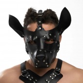 Черная кожаная маска «Собака» - Crazy Handmade - купить с доставкой в Бердске