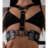 Черная кожаная двусторонняя портупея - Crazy Handmade - купить с доставкой в Бердске