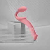 Розовый безремневой страпон Strap-on-me Semi-Realistic Bendable Strap-On size S - Strap-on-me - купить с доставкой в Бердске