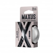Черные утолщенные презервативы MAXUS Extra Strong с железным кейсом - 3 шт. - Maxus - купить с доставкой в Бердске