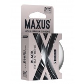 Черные утолщенные презервативы MAXUS Extra Strong с железным кейсом - 3 шт. - Maxus - купить с доставкой в Бердске