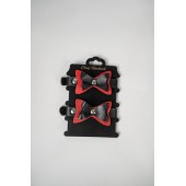 Черно-красные кожаные наручники с бантиками - Crazy Handmade - купить с доставкой в Бердске