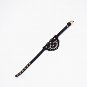 Черный чокер с клепками и золотистой фурнитурой - Crazy Handmade - купить с доставкой в Бердске