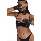 Фигурный набор для БДСМ-игр с узорами и золотистой фурнитурой - Crazy Handmade - купить с доставкой в Бердске