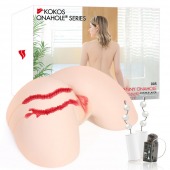 Мастурбатор-полуторс с двойным слоем материала и вибрацией Jenny Onahole Real Hips - KOKOS - в Бердске купить с доставкой
