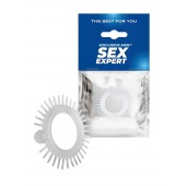 Эластичное эрекционное кольцо с шипиками и шариком - Sex Expert - в Бердске купить с доставкой
