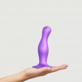 Фиолетовая насадка Strap-On-Me Dildo Plug Curvy size M - Strap-on-me - купить с доставкой в Бердске