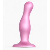 Розовая насадка Strap-On-Me Dildo Plug Curvy size M - Strap-on-me - купить с доставкой в Бердске