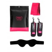 Черно-розовый эротический набор: маска, наручники и повязка - Erokay - купить с доставкой в Бердске