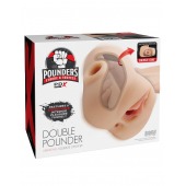 Телесный мастурбатор с вибрацией Double Pounder Vibrating Squeeze Stroker - Pipedream - в Бердске купить с доставкой