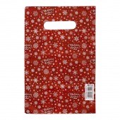 Красный подарочный новогодний пакет с вырубной ручкой (20х30 см) - Сима-Ленд - купить с доставкой в Бердске