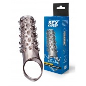 Дымчатая насадка на пенис с шипами и выпуклостями - 12 см. - Sex Expert - в Бердске купить с доставкой