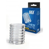 Прозрачная сквозная насадка на пенис с ребрышками - Sex Expert - в Бердске купить с доставкой