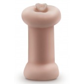 Телесный люминесцентный двусторонний мастурбатор Tasha - Blush Novelties - в Бердске купить с доставкой