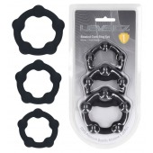 Набор из 3 эрекционных колец Beaded Silicone Cockring Set - Shots Media BV - в Бердске купить с доставкой