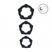 Набор из 3 эрекционных колец Beaded Silicone Cockring Set - Shots Media BV - в Бердске купить с доставкой