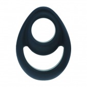 Черное эрекционное кольцо Double Ergo Silicone Cockring - Shots Media BV - в Бердске купить с доставкой