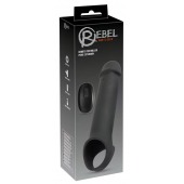 Черная вибронасадка для пениса с хомутом для мошонки и пультом ДУ Remote Controlled Penis Extension - Orion - в Бердске купить с доставкой