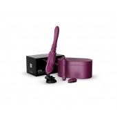 Фиолетовая секс-машина с функцией нагрева, насадками и присоской Sesh - Zalo - купить с доставкой в Бердске