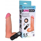 Фаллическая насадка Харнесс UNICOCK 5,5  с вибрацией - 17 см. - LOVETOY (А-Полимер) - купить с доставкой в Бердске