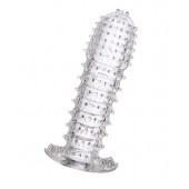 Гелевая прозрачная насадка c шипами - 12 см. - Toyfa Basic - в Бердске купить с доставкой