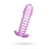 Гелевая фиолетовая насадка с шипами - 12 см. - Toyfa Basic - в Бердске купить с доставкой