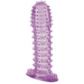 Гелевая фиолетовая насадка с шипами - 12 см. - Toyfa Basic - в Бердске купить с доставкой