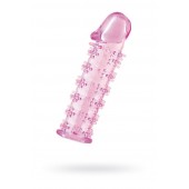 Гелевая розовая насадка на фаллос с шипами - 12 см. - Toyfa Basic - в Бердске купить с доставкой