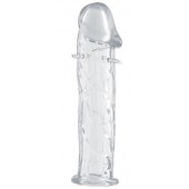 Гладкая прозрачная насадка с усиками под головкой - 12,5 см. - Toyfa Basic - в Бердске купить с доставкой