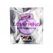 Фиолетовое эрекционное кольцо с виброэлементом в верхней части - Toyfa Basic - в Бердске купить с доставкой