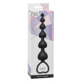 Чёрная анальная цепочка Heart s Beads Black - 18 см. - Lola Games