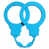Голубые силиконовые наручники Stretchy Cuffs Turquoise - Lola Games - купить с доставкой в Бердске