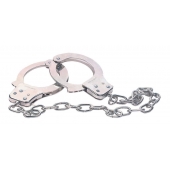 Наручники из металла с длинной цепочкой CHROME HANDCUFFS METAL HANDCUFFS W. KEY - NMC - купить с доставкой в Бердске