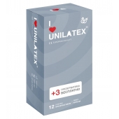 Презервативы с рёбрами Unilatex Ribbed - 12 шт. + 3 шт. в подарок - Unilatex - купить с доставкой в Бердске