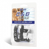 Утяжка на пенис на замочке Duo Cock And Ball Lock - BlueLine - купить с доставкой в Бердске
