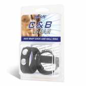 Утяжка на пенис с клёпками Duo Snap Cock And Ball Ring - BlueLine - купить с доставкой в Бердске