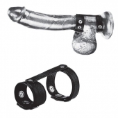 Утяжка на пенис с клёпками Duo Snap Cock And Ball Ring - BlueLine - купить с доставкой в Бердске