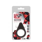 Чёрное эрекционное кольцо LIT-UP SILICONE STIMU RING 1 BLACK - Dream Toys - в Бердске купить с доставкой