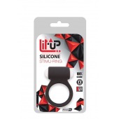 Чёрное эрекционное виброкольцо LIT-UP SILICONE STIMU RING 3 BLACK - Dream Toys - в Бердске купить с доставкой