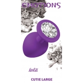 Большая фиолетовая анальная пробка Emotions Cutie Large с прозрачным кристаллом - 10 см. - Lola Games - купить с доставкой в Бердске