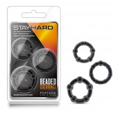 Набор из 3 чёрных эрекционных колец Stay Hard Beaded Cockrings - Blush Novelties - в Бердске купить с доставкой