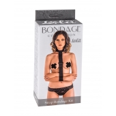 Ошейник с длинной лентой и наручниками Strap Bondage Kit Plus Size - Lola Games - купить с доставкой в Бердске